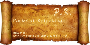 Pankotai Krisztina névjegykártya